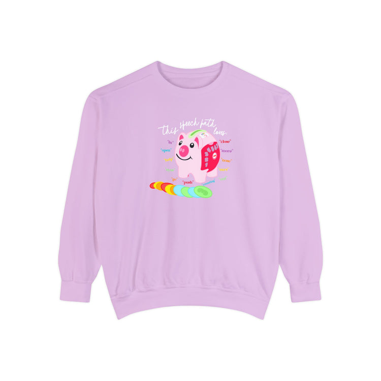 piggy bank speech path loves comfort colors crewneck