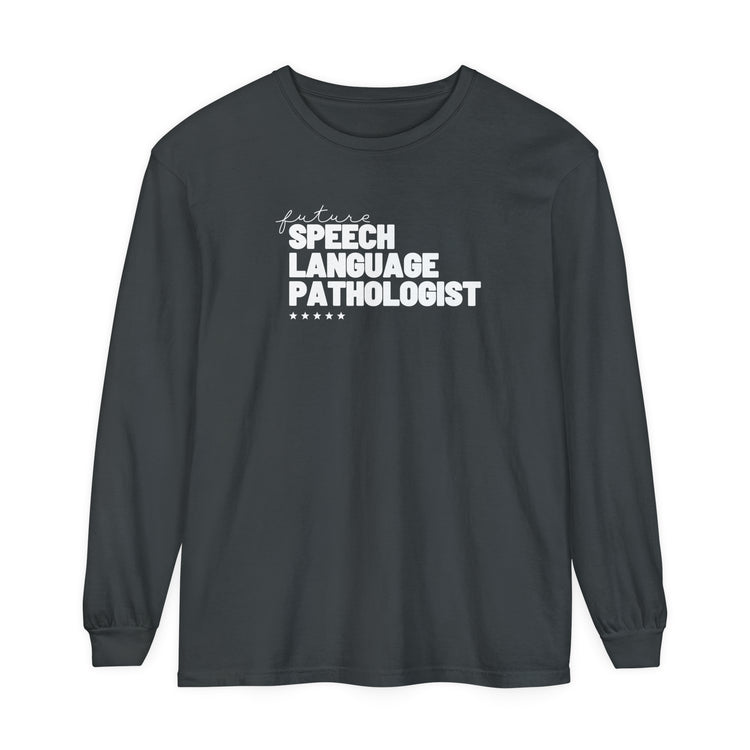 future speech language pathologist comfort colors long sleeve tee