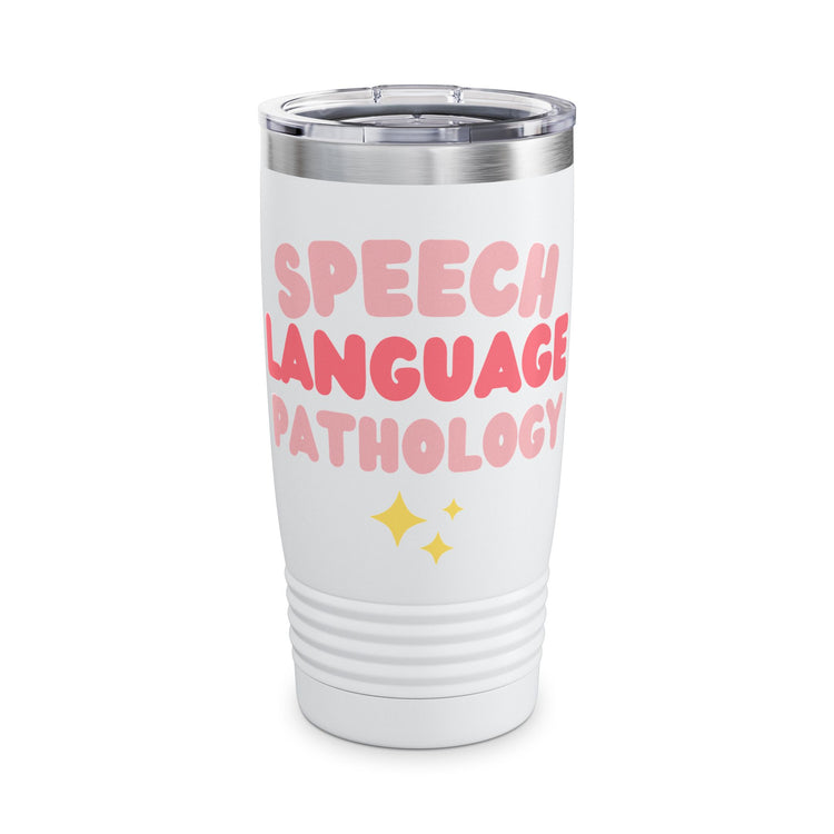 speech language pathology pink block 20oz insulated tumbler