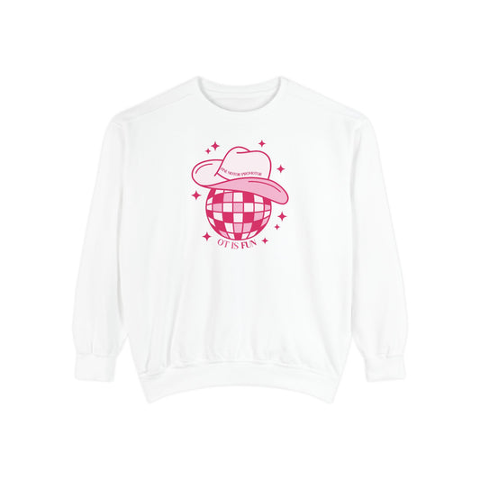 OT cowboy disco comfort colors crewneck
