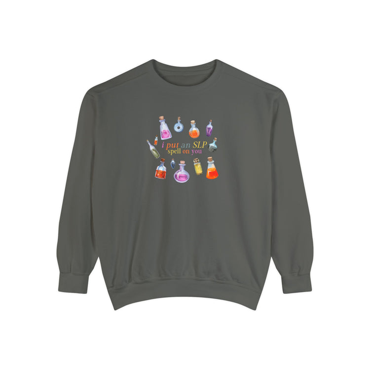 SLP spell on you comfort colors crewneck