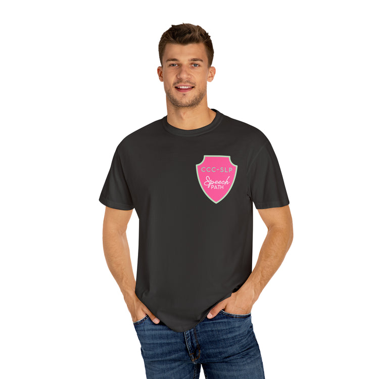 speech path ccc badge comfort colors tee