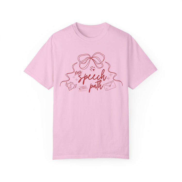 SLP valentine bow comfort colors tee