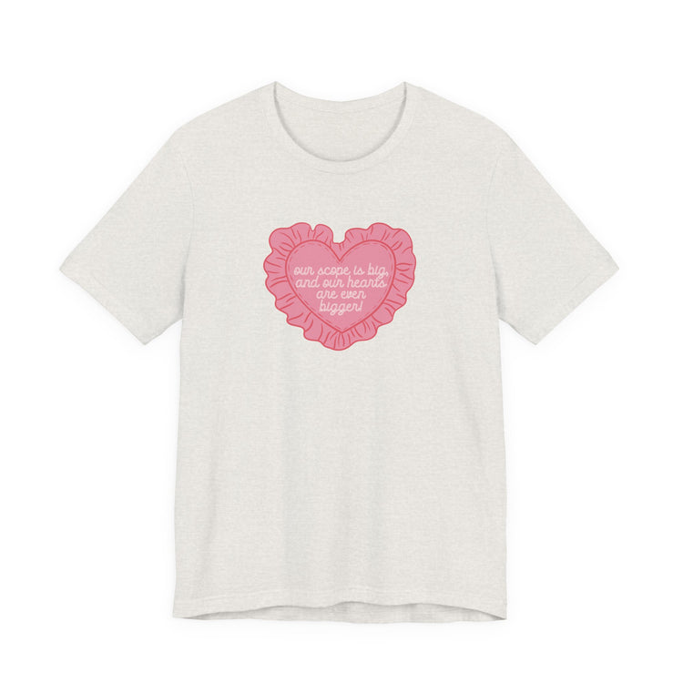 our scope is big heart pillow short sleeve tee