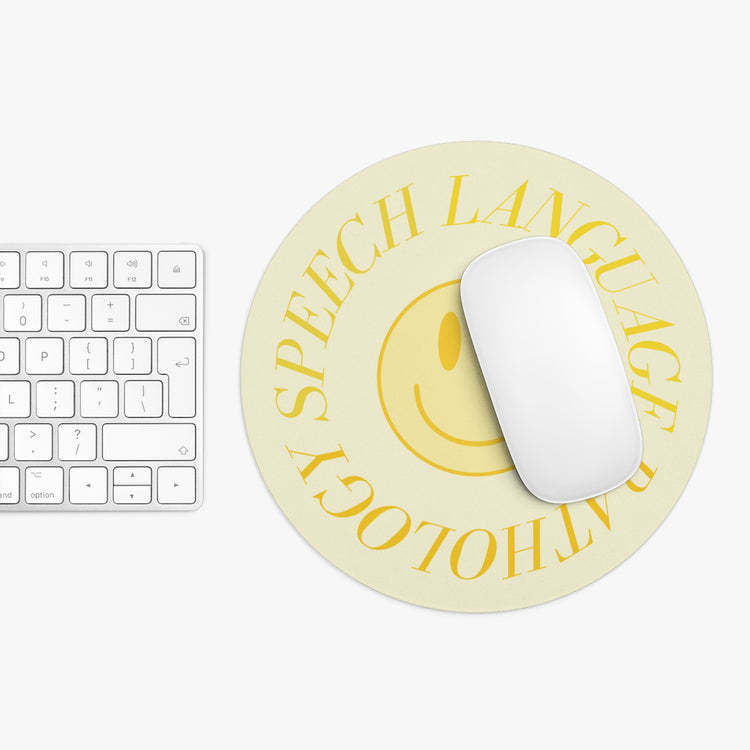 yellow speech language pathology smiley mouse pad