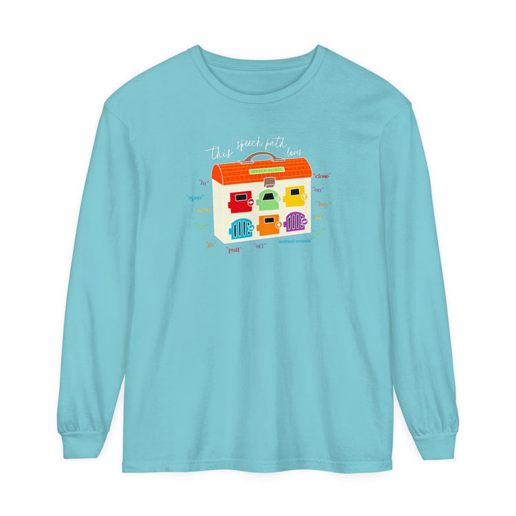 speech clinic speech path loves comfort colors long sleeve tee