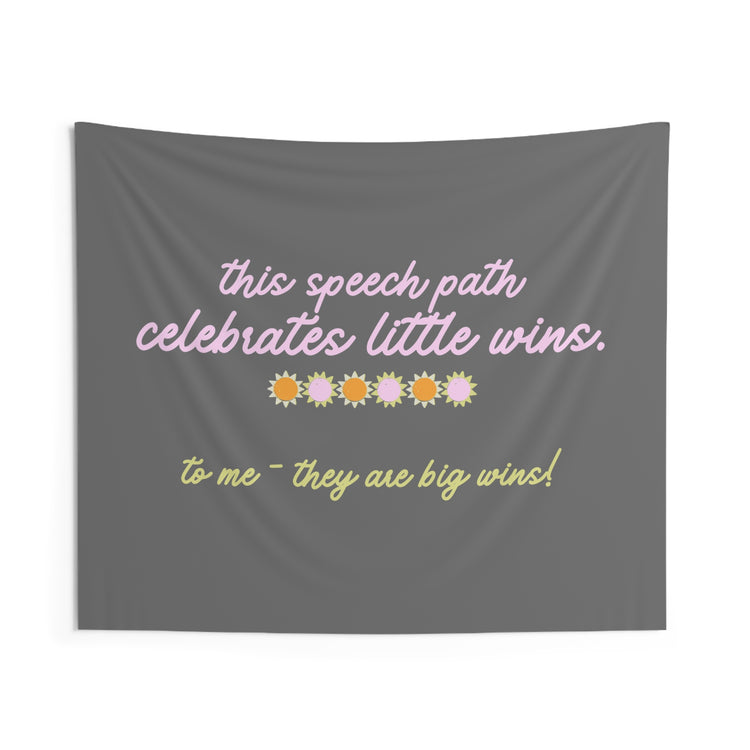little wins speech therapy wall tapestry
