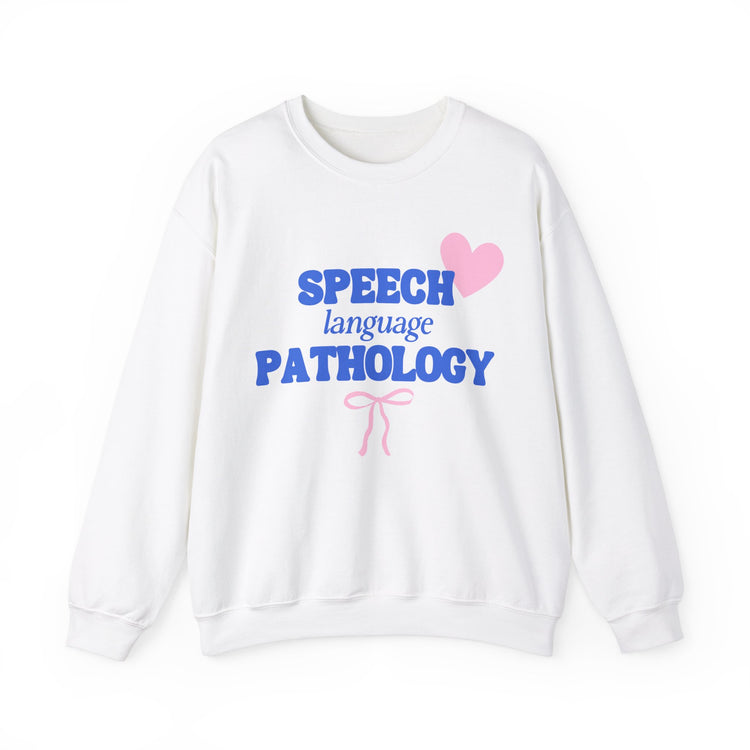 speech language pathology bow + heart crewneck