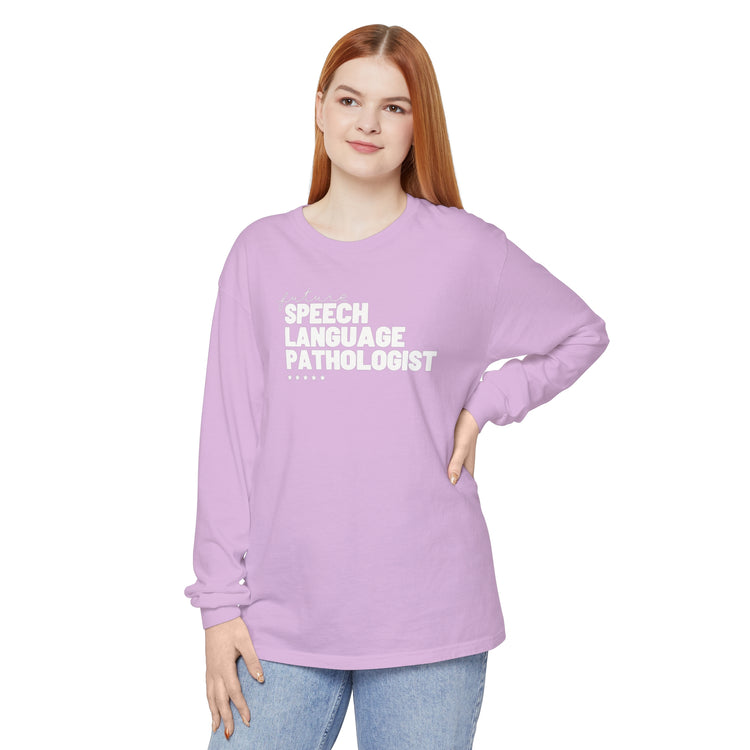 future speech language pathologist comfort colors long sleeve tee