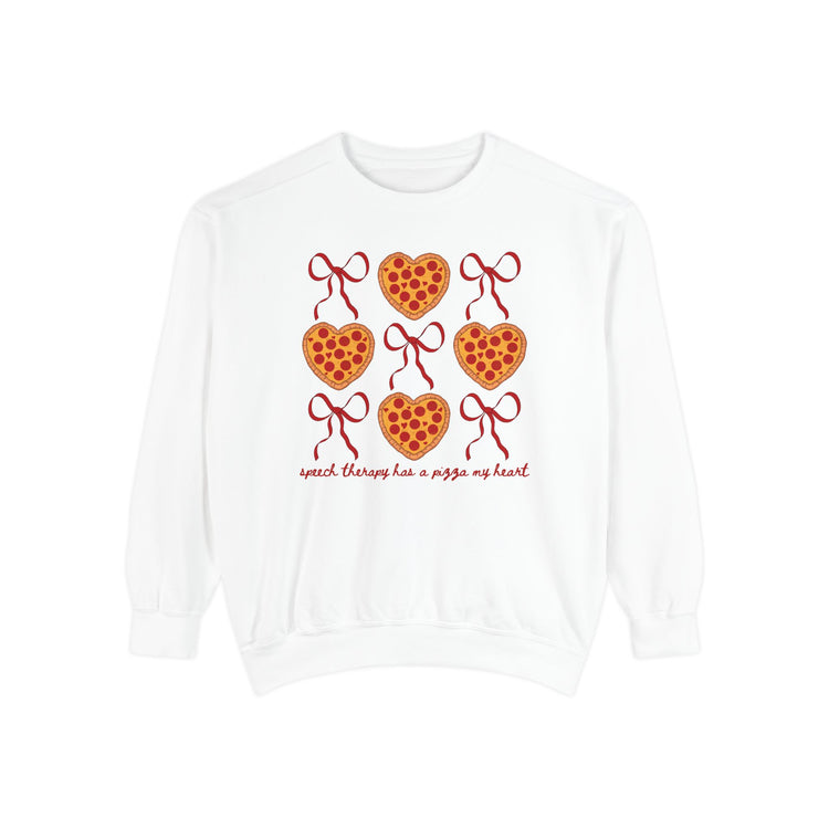 speech therapy has a pizza my heart comfort colors crewneck