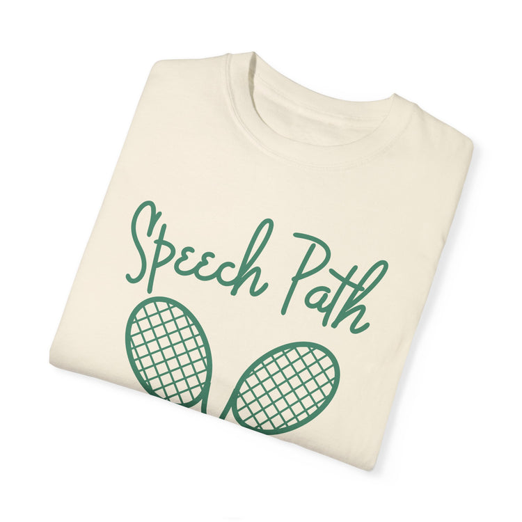 speech path beverly hills tennis comfort colors tee