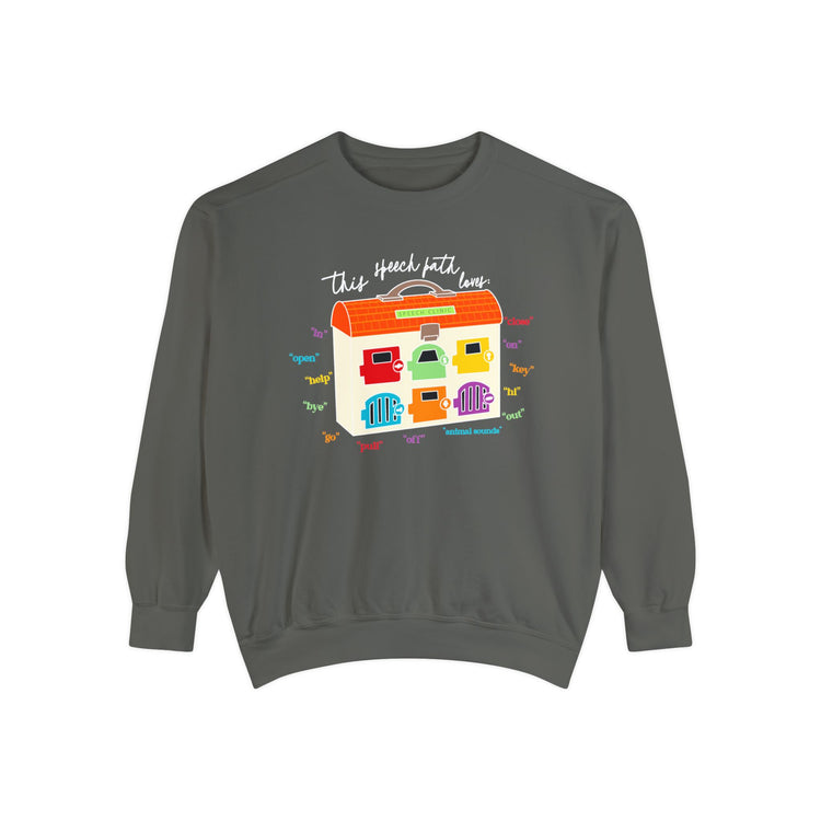 speech clinic speech path loves comfort colors crewneck