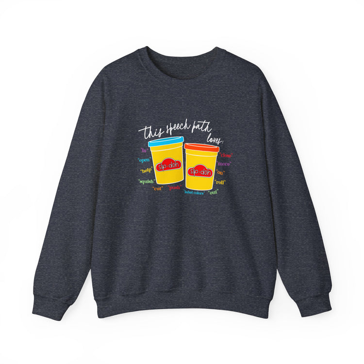 slp-doh speech path loves crewneck