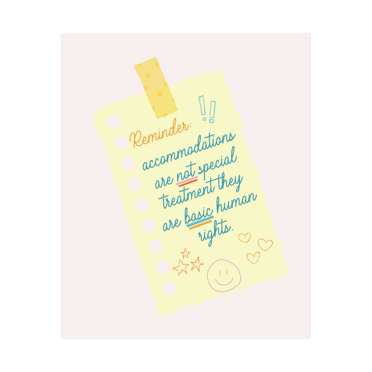 accommodations right wall poster