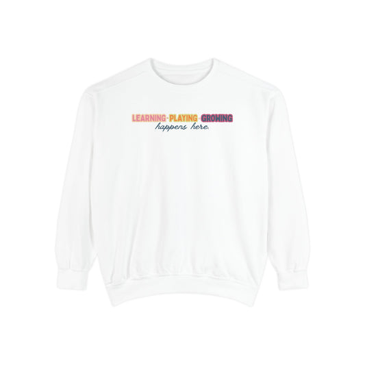 learning playing growing comfort colors crewneck