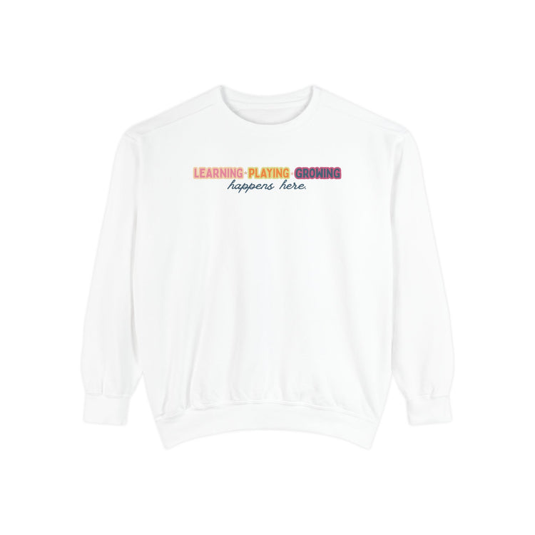 learning playing growing comfort colors crewneck