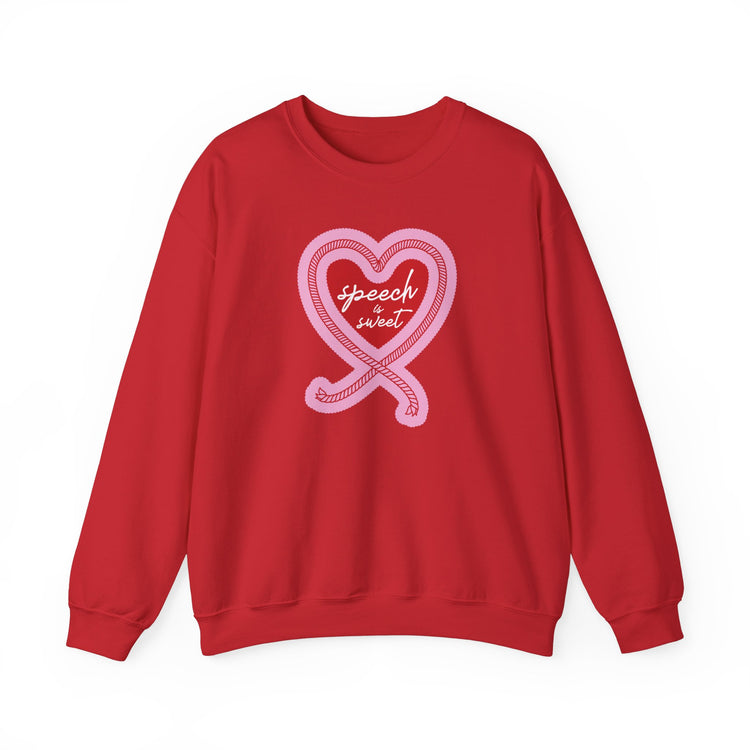 speech is sweet rope heart crewneck