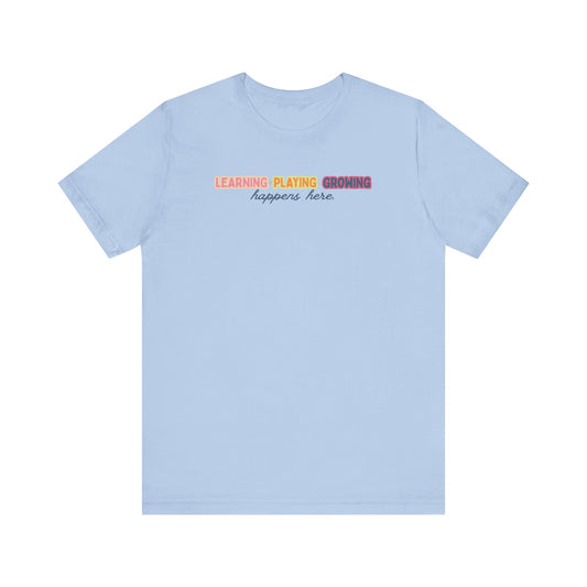 learning playing growing short sleeve tee