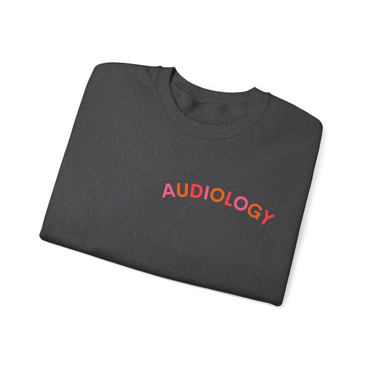 colorful audiology arch crewneck