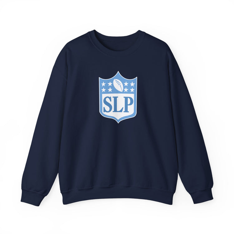 SLP football crest blue crewneck