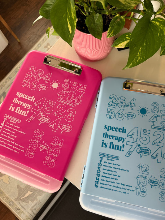 developmental norms storage clipboard - slight imperfections (sample sale)