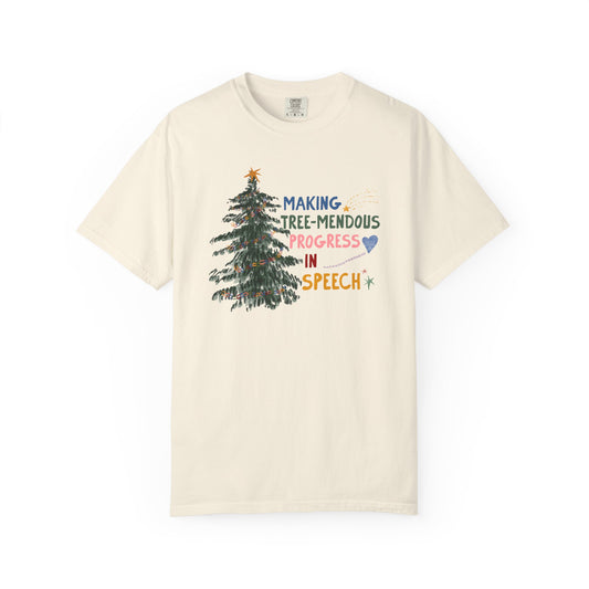 making tree-mendous progress in speech comfort colors tee