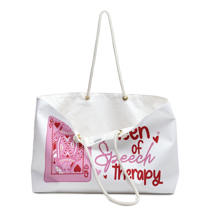 queen of speech therapy weekender tote