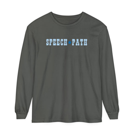 speech path western star blue comfort colors long sleeve tee