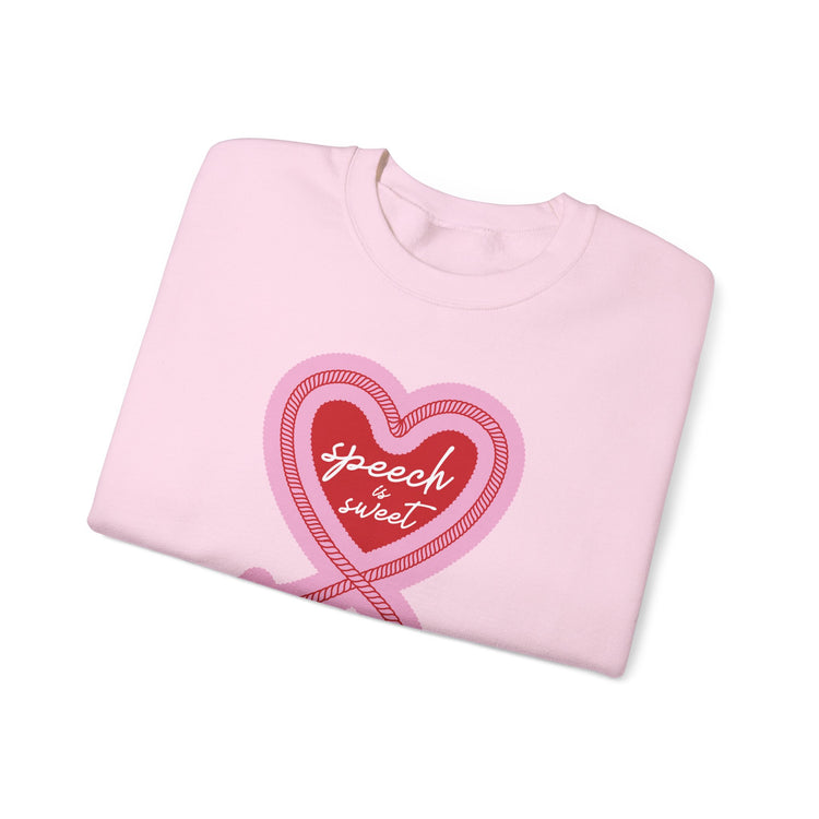 speech is sweet rope heart crewneck