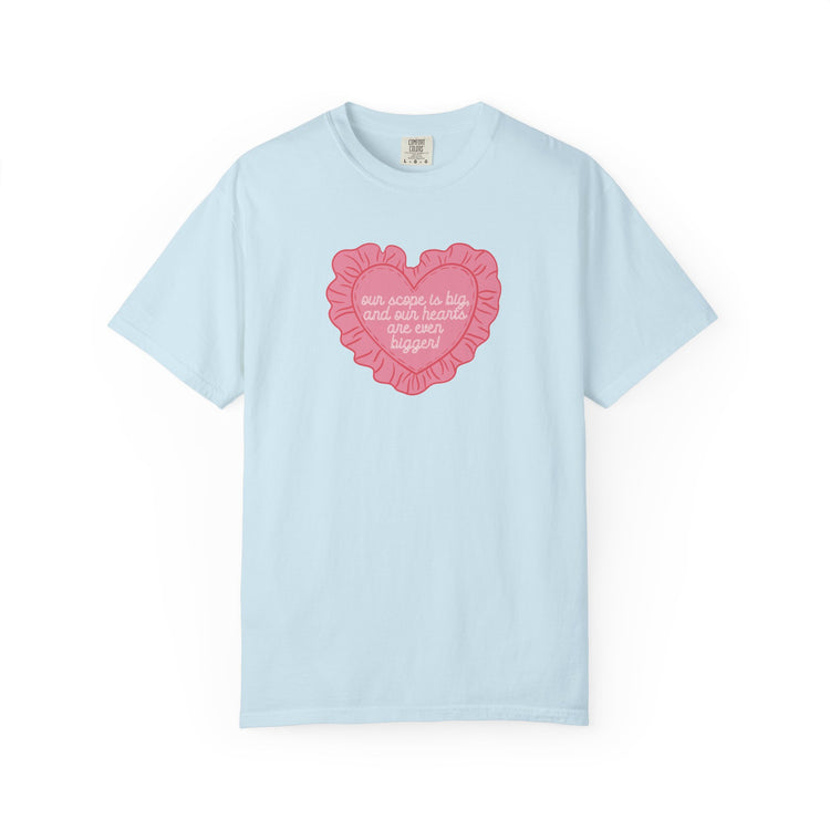 our scope is big heart pillow comfort colors tee