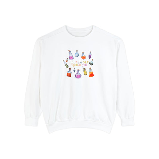 SLP spell on you comfort colors crewneck