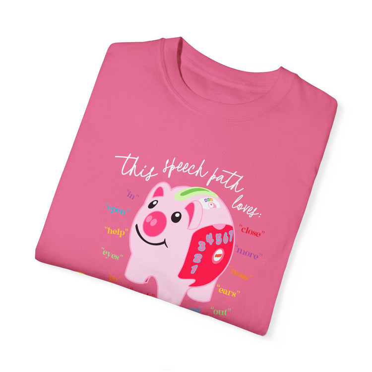 piggy bank speech path loves comfort colors tee