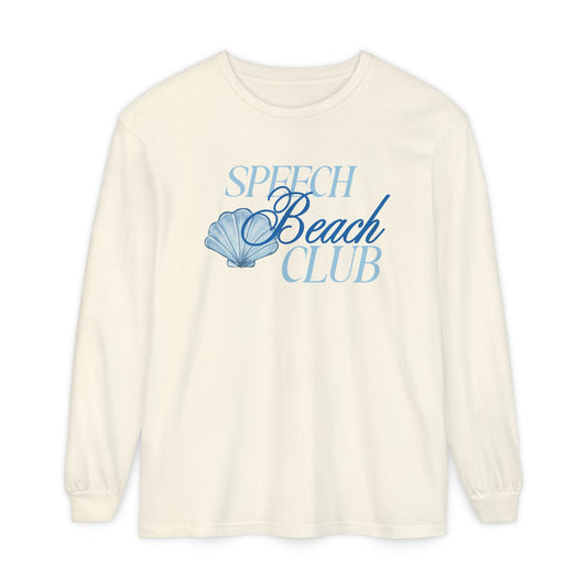 speech beach club shell comfort colors long sleeve tee