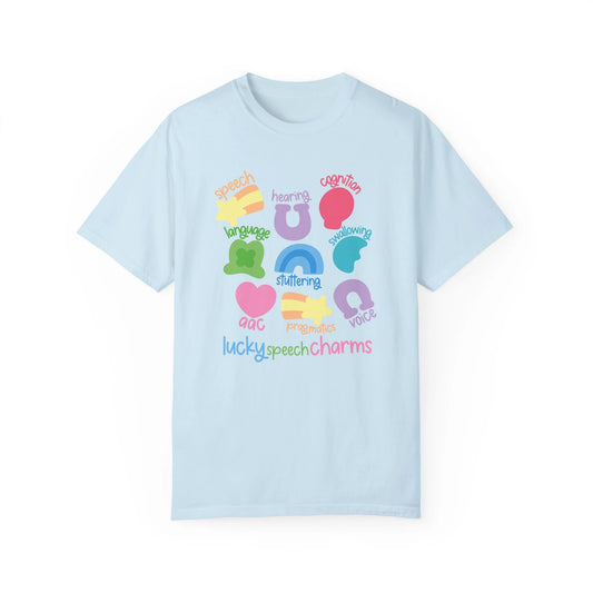 lucky speech charms comfort colors tee (sample sale)