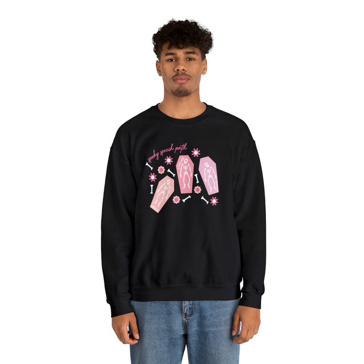 spooky speech skeleton bones crewneck