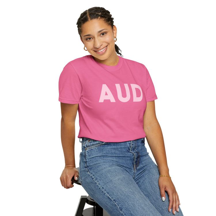 pink AUD audiology comfort colors tee