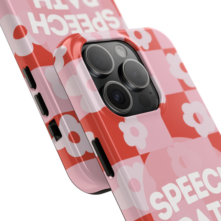 speech path red retro flower iPhone case