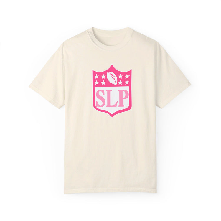 SLP football crest comfort colors tee