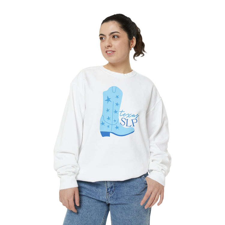 blue boots texas SLP comfort colors crewneck