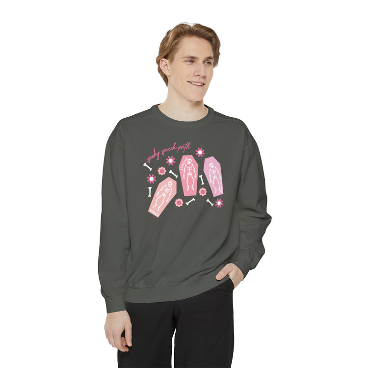 spooky speech skeleton bones comfort colors crewneck