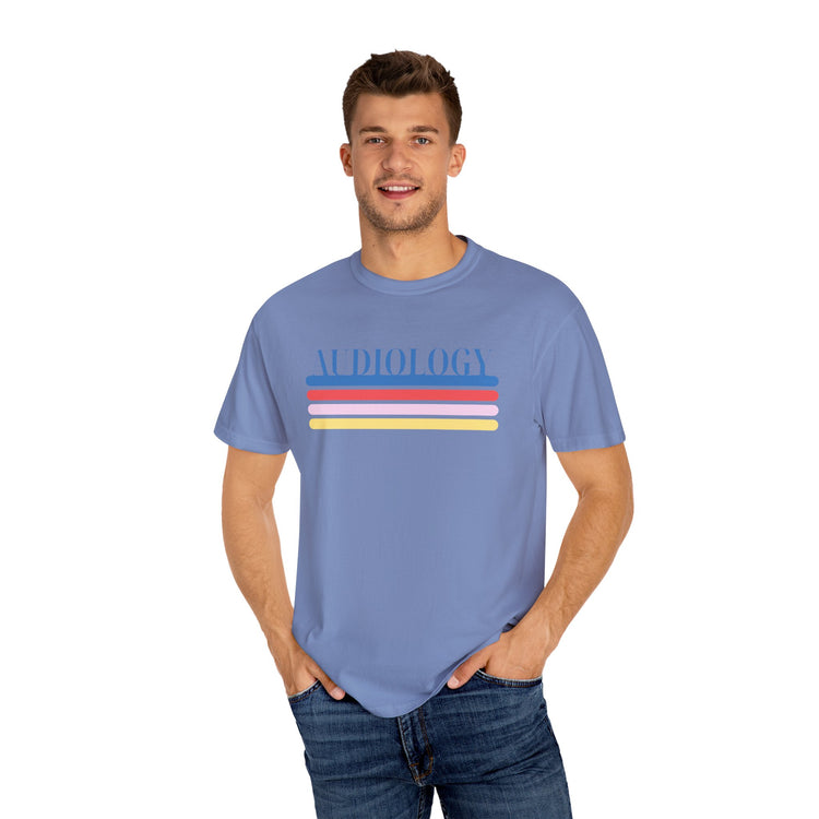 colorful lines audiology comfort colors tee