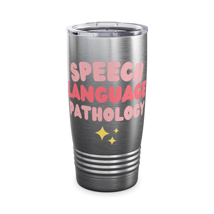 speech language pathology pink block 20oz insulated tumbler