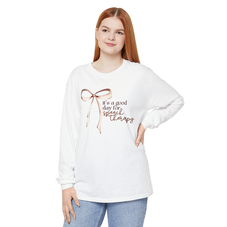 neutral it's a good day for speech comfort colors long sleeve tee