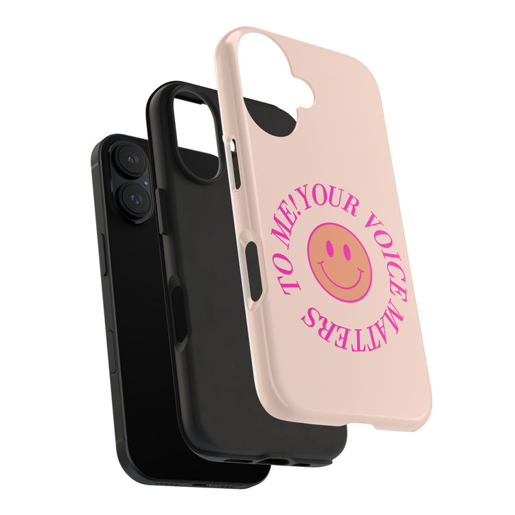 your voice matters smiley iPhone case