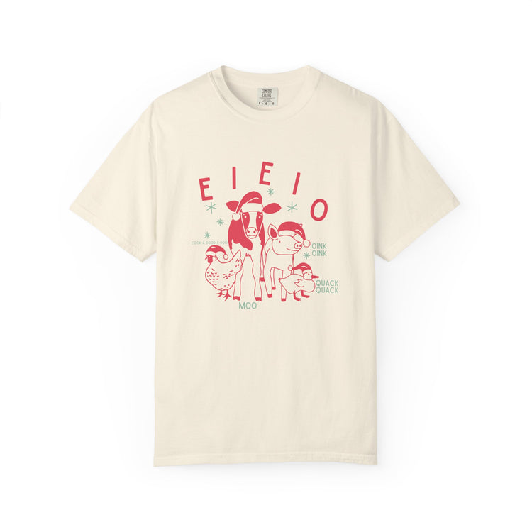 EIEIO holiday barn animals comfort colors tee