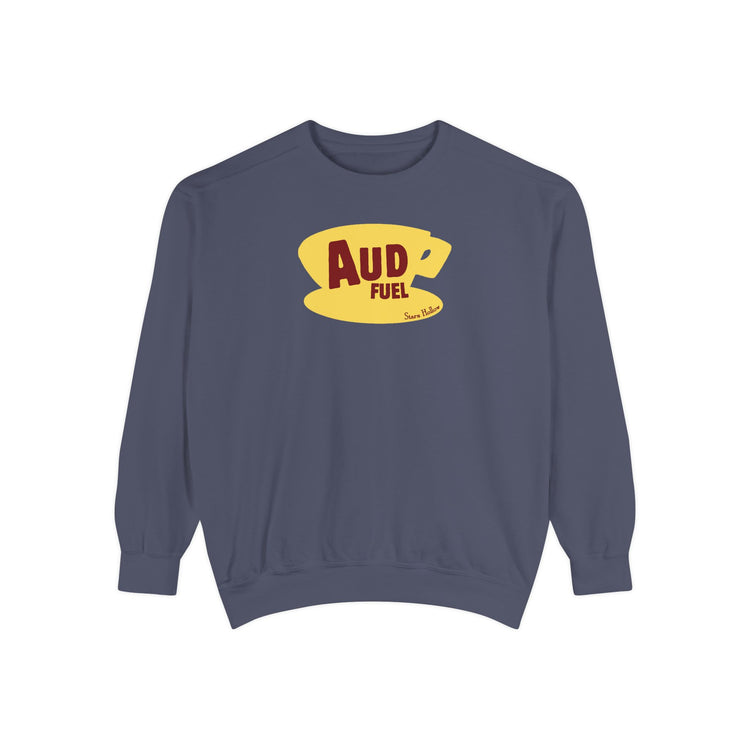 aud fuel yellow coffee cup comfort colors crewneck