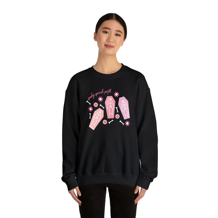 spooky speech skeleton bones crewneck