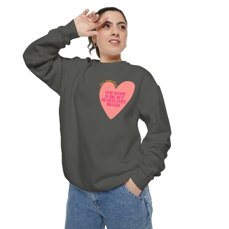 SLP heart scope comfort colors crewneck