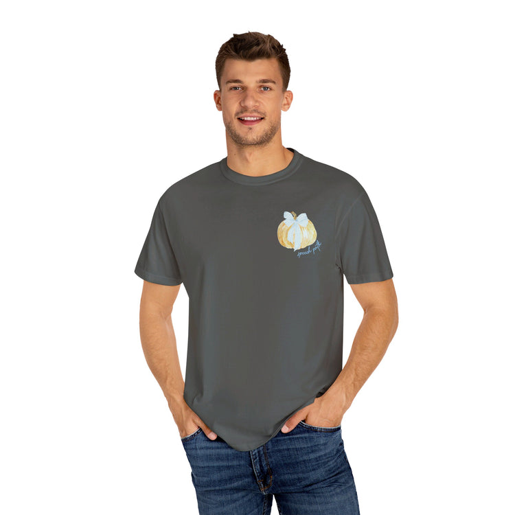 pumpkin speech path comfort colors tee