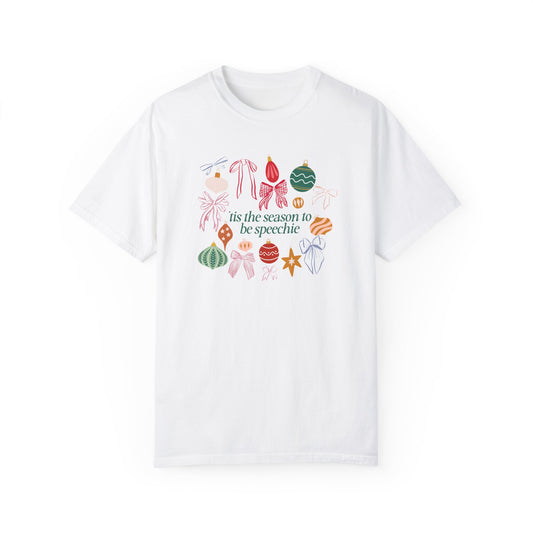 tis the season to be speechie comfort colors tee